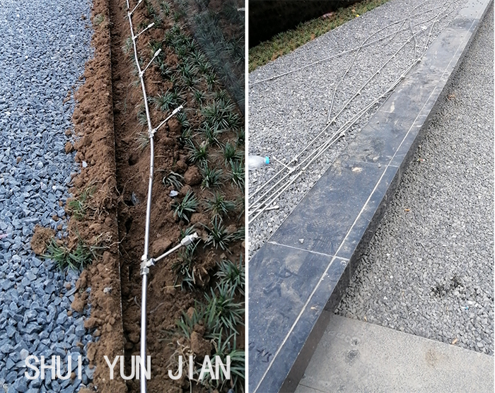 曲江濕地某地產(chǎn)項(xiàng)目霧森噴霧造景施工案例